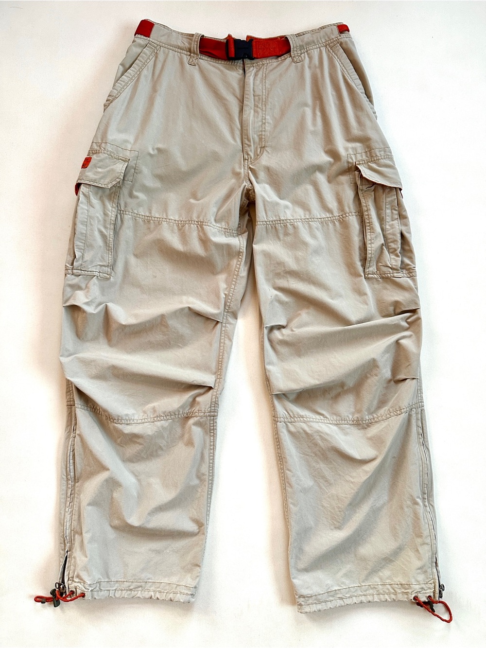 VTG Y2K ABERCROMBIE & FITCH KHAKI T-2083 PARATROOPERS MILITARY CARGO PANTS SzL